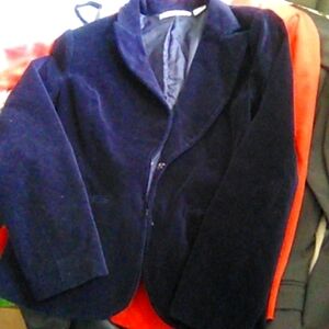 Women's Blazer Cote Femme 10 Navy Suede